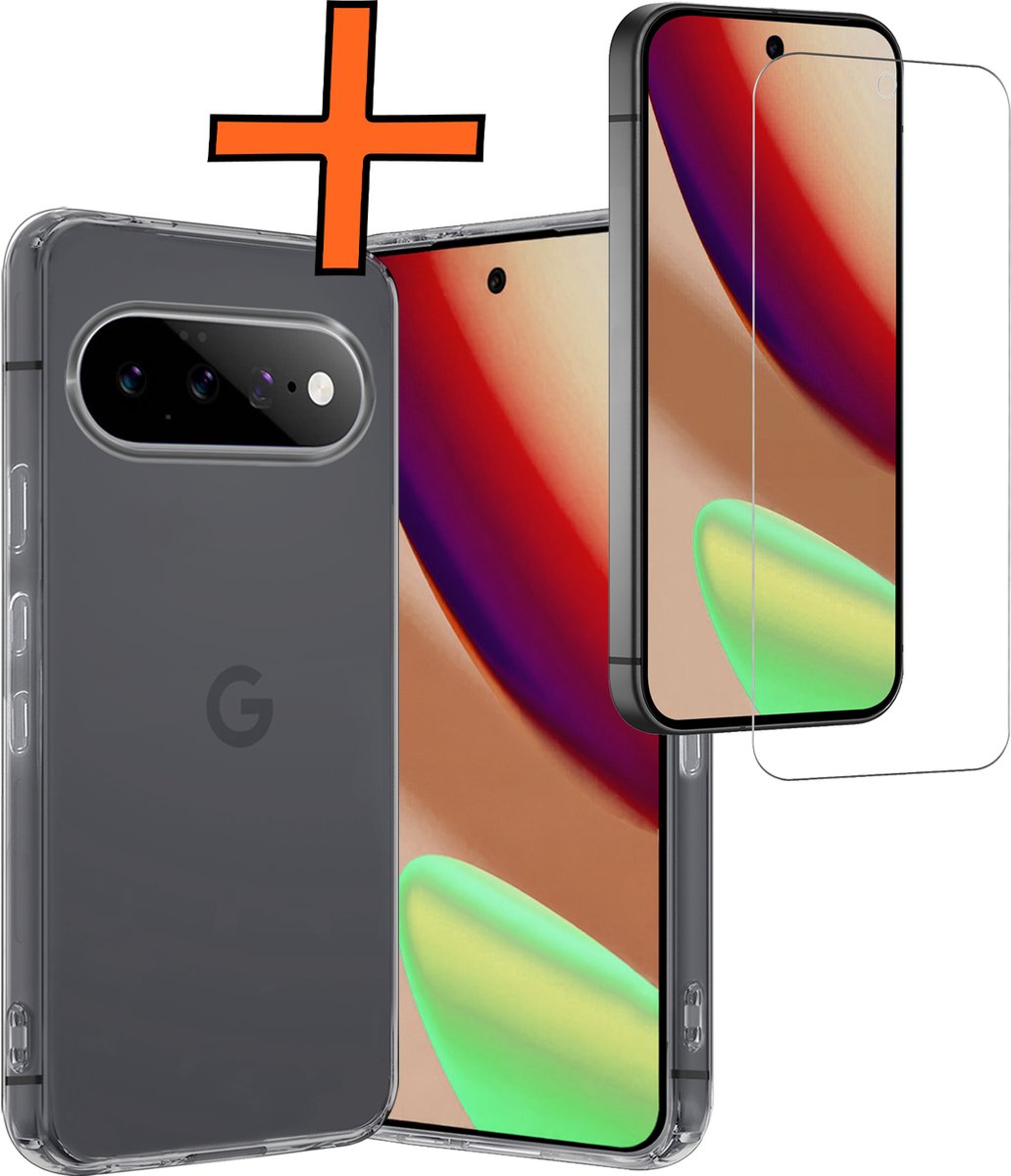 Hoes - Met Screenprotector - Geschikt voor Google Pixel 11 - Sterk & Shockproof - Back Cover - Siliconen Case - Telefoon Hoes - Transparant