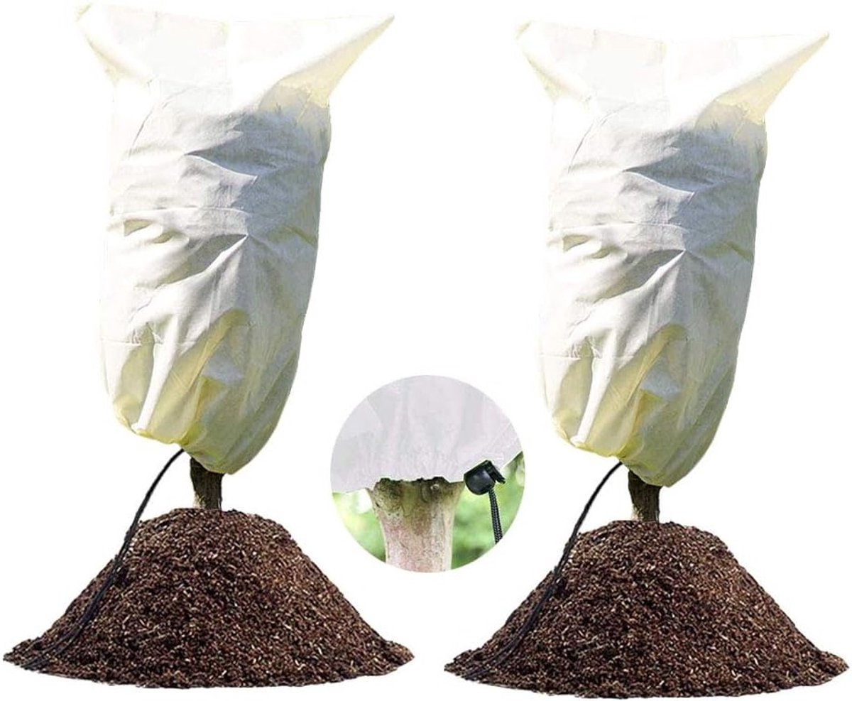 Set van 2 Winterbeschermhoezen voor Planten - Vorstbescherming met Trekkoord - Ideaal voor Tuinplanten en Potplanten (80 x 80 cm)