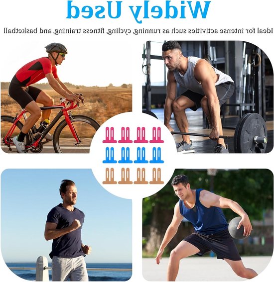 Pre-Cut Kinesiotape 12 Stuks - Elastische Sporttape voor Beweging en Ondersteuning, Waterdicht en Geschikt voor Dagelijks Gebruik en Sport in 3 Kleuren — afbeelding 4