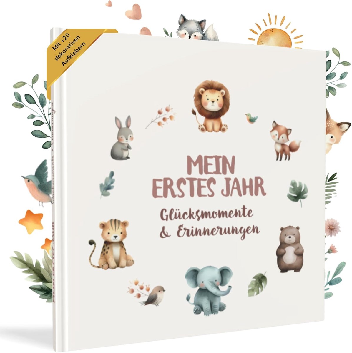 SnelShoppen - Baby Memories Album - 50+ Pagina's 24x22cm | Dagboek van Geboorte tot 5 Jaar | Unisex Ontwerp met Stickers en Vrije Indeling