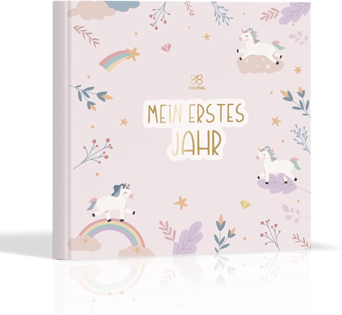 SnelShoppen - BIROYAL Baby Album Unicorn - Schattig Fotoalbum voor Baby's - 30 Pagina's - Roze - Perfect voor Babyshower, Verjaardag of als Kraamcadea