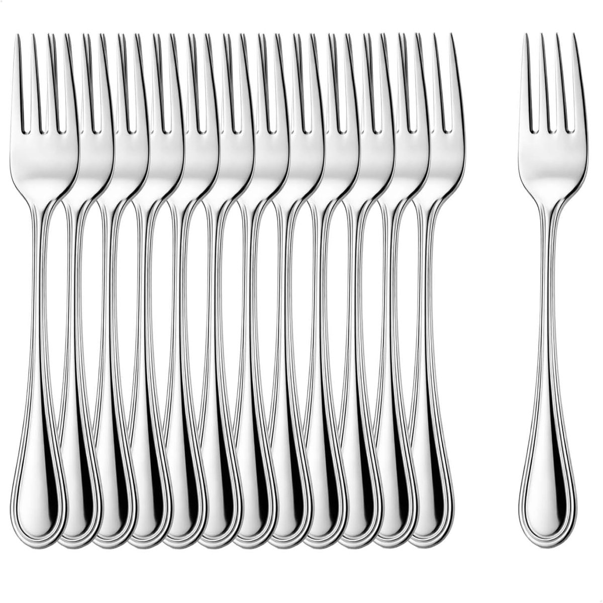 SnelShoppen - 12 Stuks Cake Forks - RVS Dessert Forks - Stijlvol Bestek - 14.5 cm - Perfect voor Feestjes en Dagelijks Gebruik