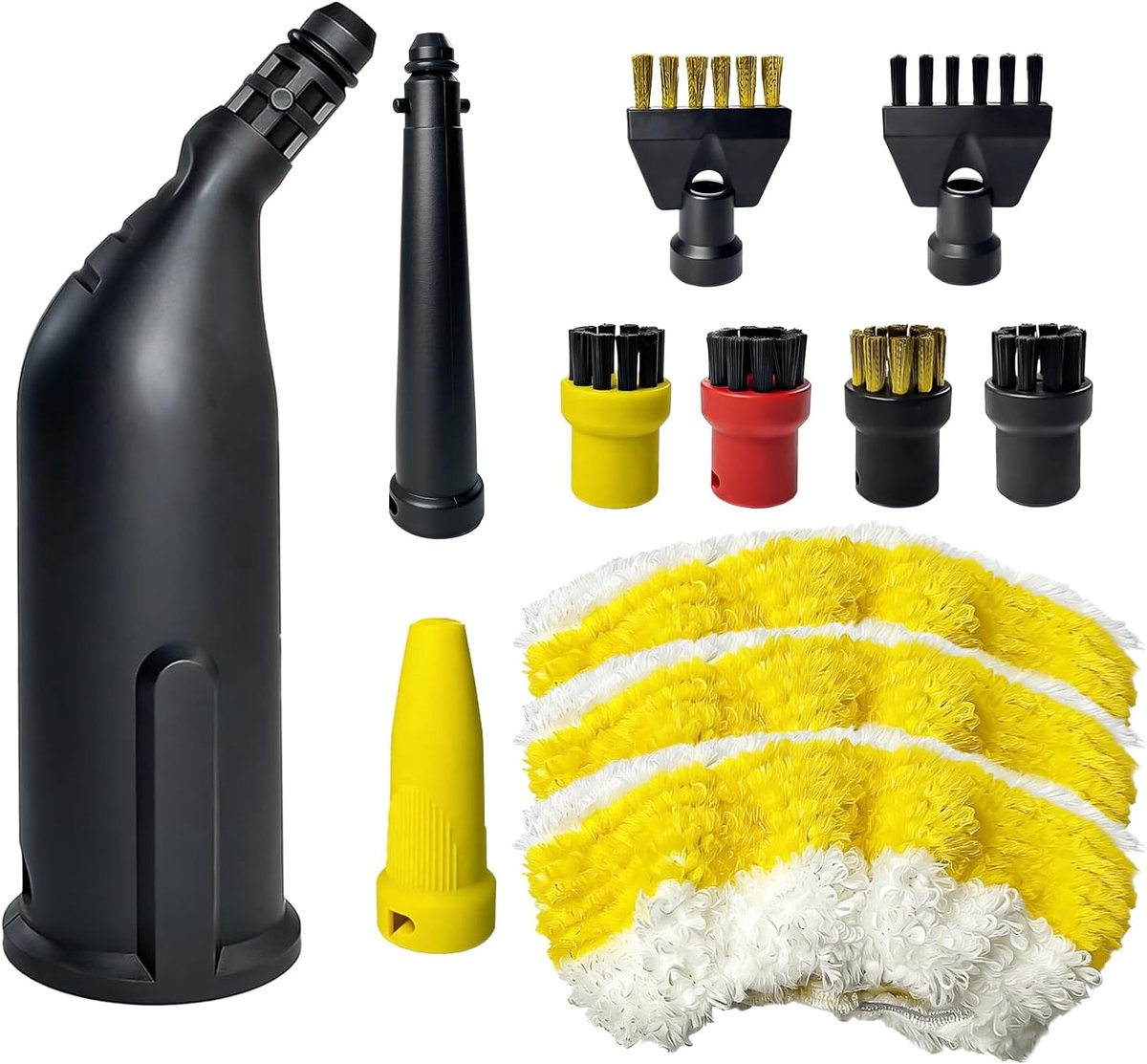 SnelShoppen - 12-delige Stoomreiniger Accessoires Set voor SC1 SC2 SC3 SC4 SC5 - Vervangonderdelen met Nozzle Borstel en Microvezeldoek voor Thuisgebr