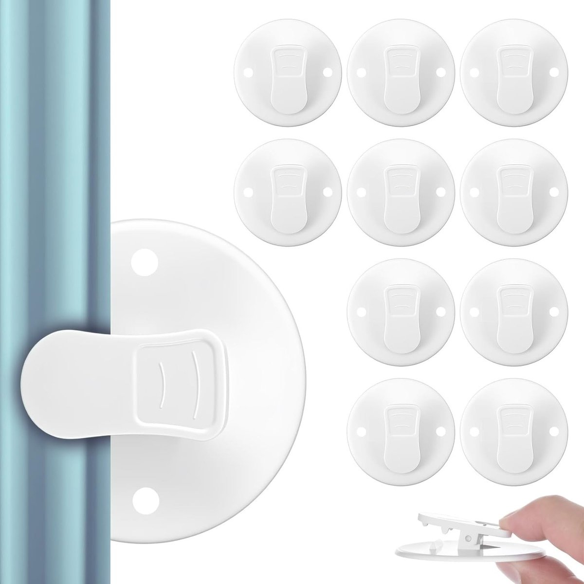 10 stuks zelfklevende douchegordijnclips, winddichte spatbeschermers voor badkamer en camper, eenvoudig te bevestigen en stevig te gebruiken