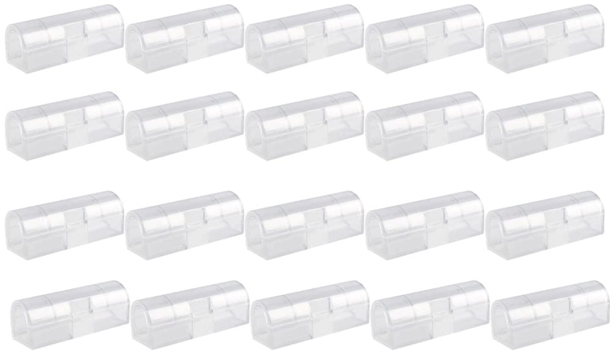 SnelShoppen - 20PCS Kabel Clips Zelfklevend, Kabel Organizers voor Desk, Wand, Werkplaats, Thuis, Kantoor, Buiten, Licht, Rond, Transparant, Kabelbehe