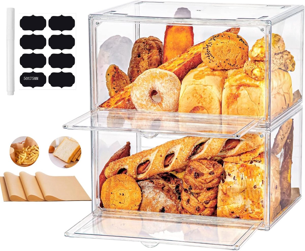 SnelShoppen - Plastic Lunch Box - Vershoudbox voor Brood - Voorkomt Schimmel - Ideaal voor School, Werk, Picknick - Ruimtebesparend - Makkelijk Onderh