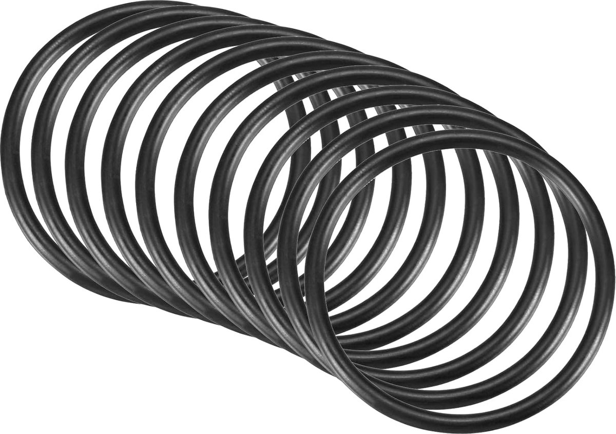 SnelShoppen - 10 Stuks Nitrile Rubber O-Ringen 48mm x 42mm x 3mm - Waterdichte Seal Ringen voor Tap en Loodgietwerk - Zwart