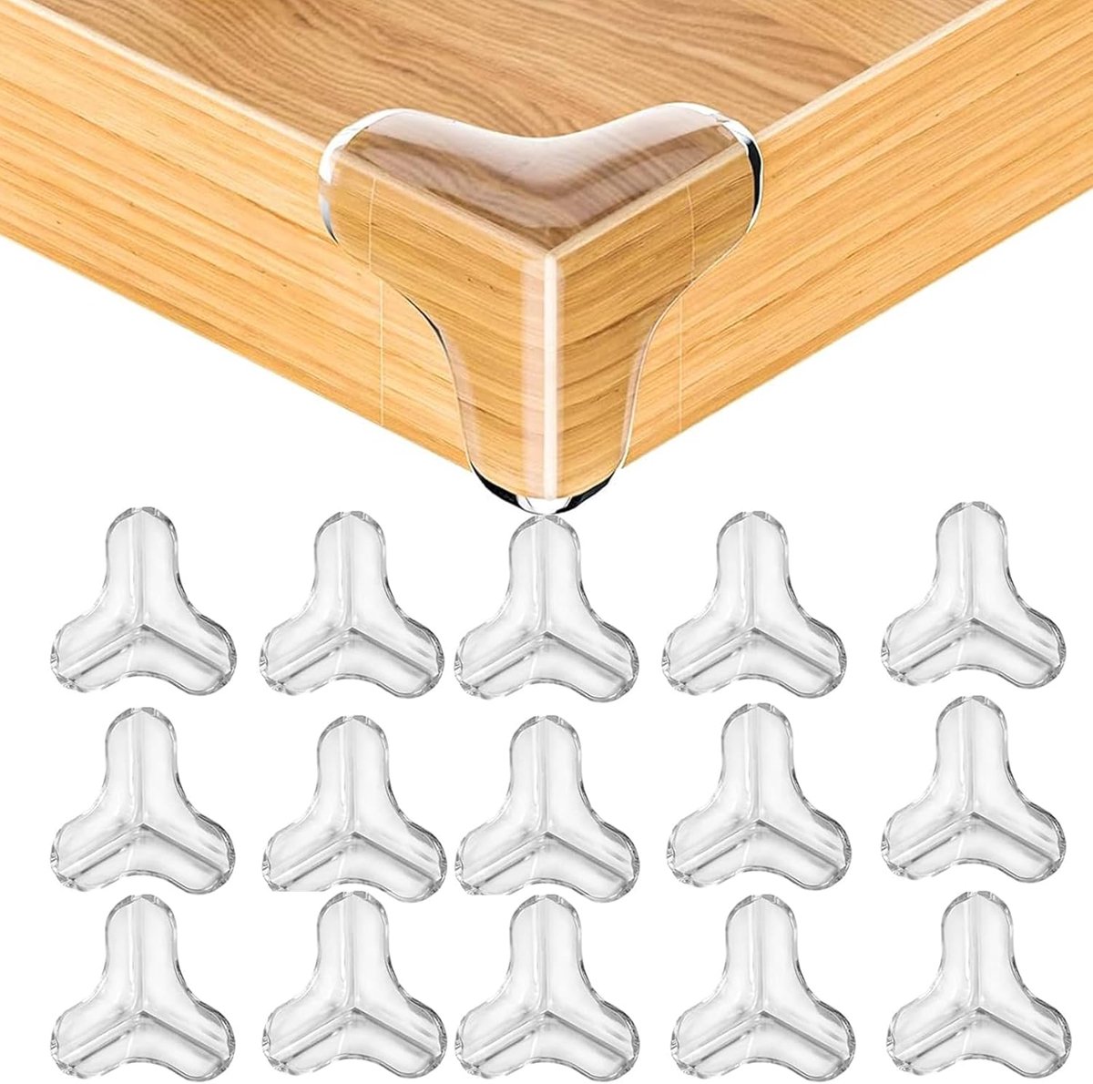 SnelShoppen - Pack van 20 Baby Hoekbeschermers, Transparante T-vormige Silicone Hoekbescherming, Zelfklevende Tafelrandbeschermer voor Meubels, Babyve