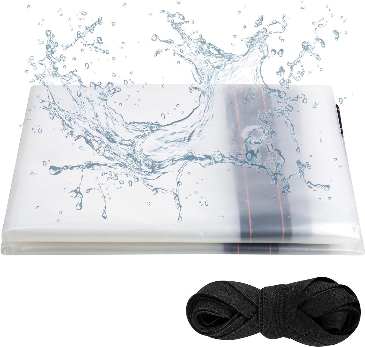 SnelShoppen - Tarpaulin 2x2m, 110 g/m², Transparant, Waterdichte Beschermzeil met Oogjes en Touw, Ideaal voor Boot, Tuin, Camping en Bescherming