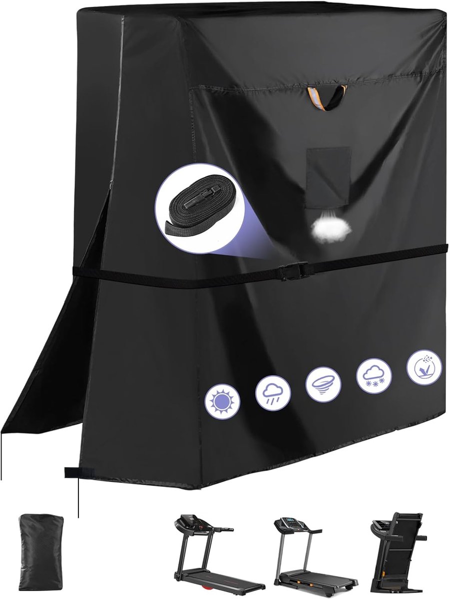 SnelShoppen - Loopbandhoes Opvouwbaar Waterdicht 420D Stofhoes voor Buiten met Rits, Ventilatieopening en Winddichte Gesp - Universele Bescherming voo
