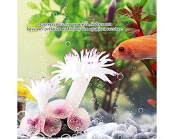 SnelShoppen - Pssopp Kunstmatige Koraal Aquarium Plant - Decoratieve Siliconen Waterplanten voor Aquariums, Vis Tank Decoratie in Wit - Realistisch, O