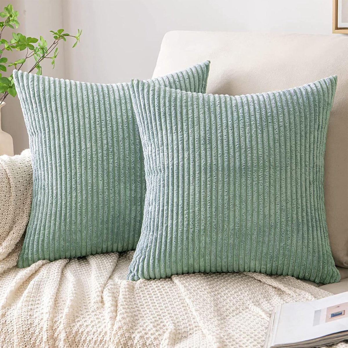 SnelShoppen - Set van 2 Velvet Kussenhoezen - Luxe Zachte Kussenslopen - Verstelbare Maat - Perfect voor Woonkamer, Slaapkamer en Feestelijke Gelegenh