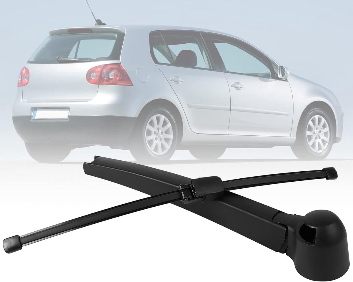 SnelShoppen - Achterruitenwisser Set voor VW Golf 5 2003-2008, Golf 6 2009-2013, Polo MK4 2002-2009 - Hoogwaardige Rubber Wisserbladen en Arm - Duurza