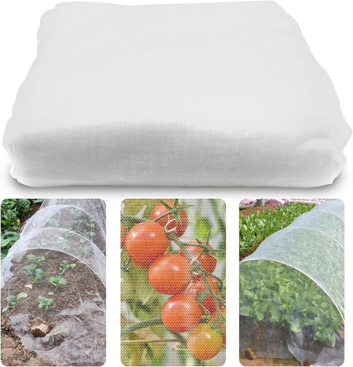 SnelShoppen - 3 x 10 m Tuin Insectennet Fijn Gaas Mosquito Net voor Groenten, Bloemen, Fruit en Planten - Duurzaam PE Materiaal, Aanpasbaar en Bescher