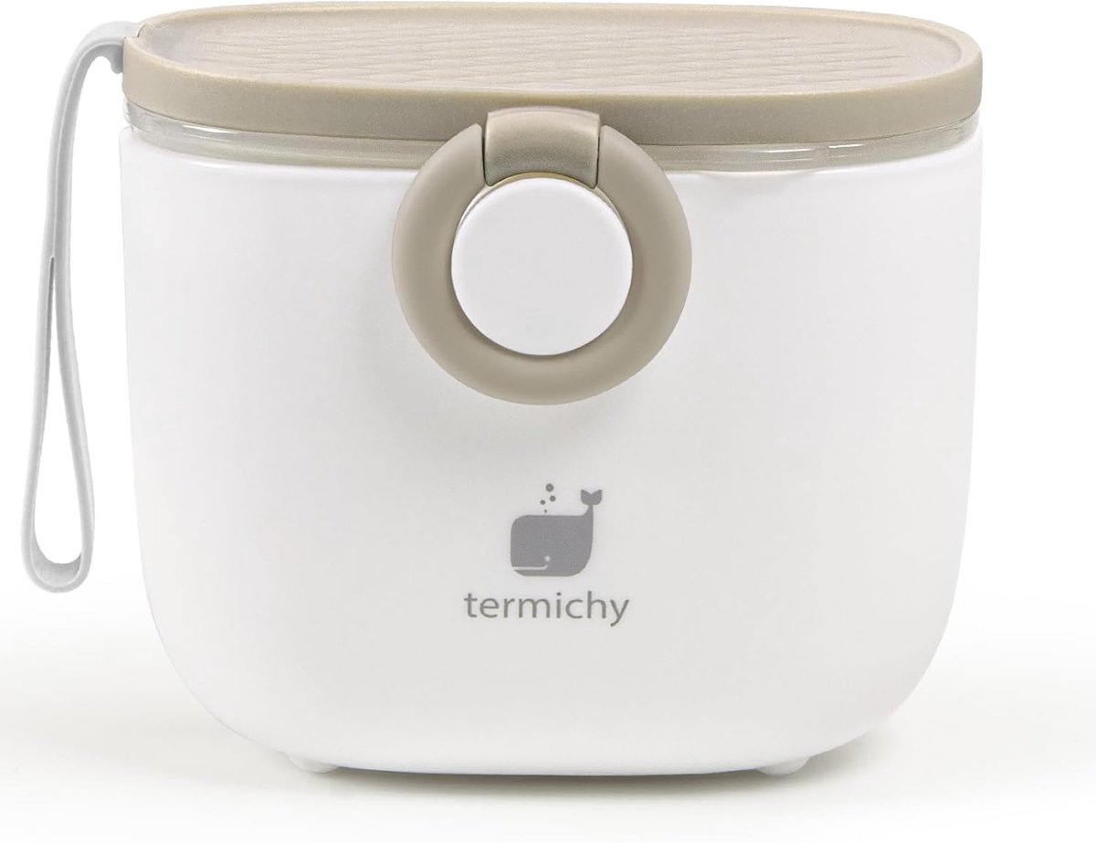 SnelShoppen - Termichy Melkpoeder Dispenser Baby 250g - Airtight en Draagbaar Melkpoederhouder met Schepje en Lepel - Khaki voor Reizen en Voeden