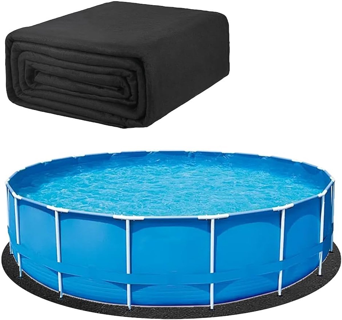 SnelShoppen - Rond Whirlpool Mat 200 cm - Antislip Zwembadmat - Waterabsorberend Vloermat voor Tuin, Terras en Buiten - Duurzaam Vilt - Ideaal voor On
