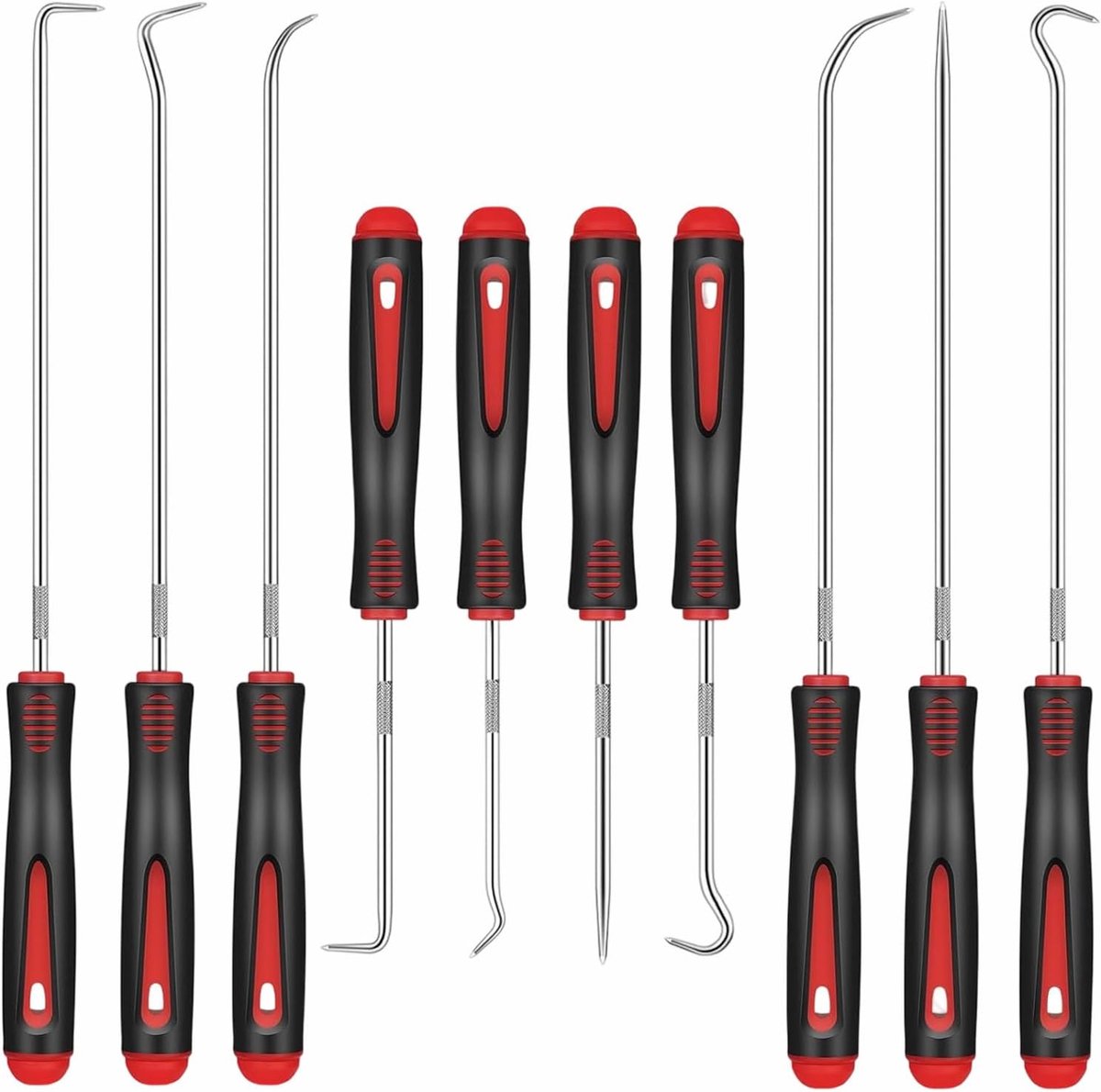 SnelShoppen - 10-delige universele pick- en hooks set - precisie haken & Dietrich set voor auto reparatie, elektronica, O-ring afdichtingen, roestvrij