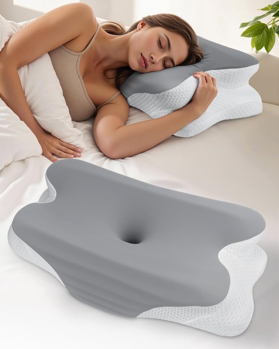 SnelShoppen - Ergonomisch Visco-elastisch Schuim Nekkussen - Orthopedisch Kussen voor Stomach, Zij- en Rugslapers - Ideaal voor Thuis en Reizen - Zach