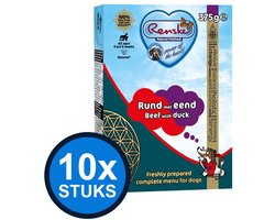 10x Renske - Vers rund met eend - tetra 375gr - Hondenvoer Natvoer - 375 g