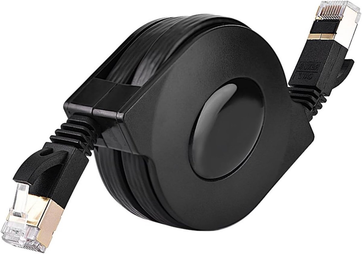 SnelShoppen - Reducable Ethernet Kabel 1m/2m Retractable CAT6 RJ45 Patch Shielded LAN Netwerk Kabel voor Laptop Computer Modem Switch Router - Hoge Sn