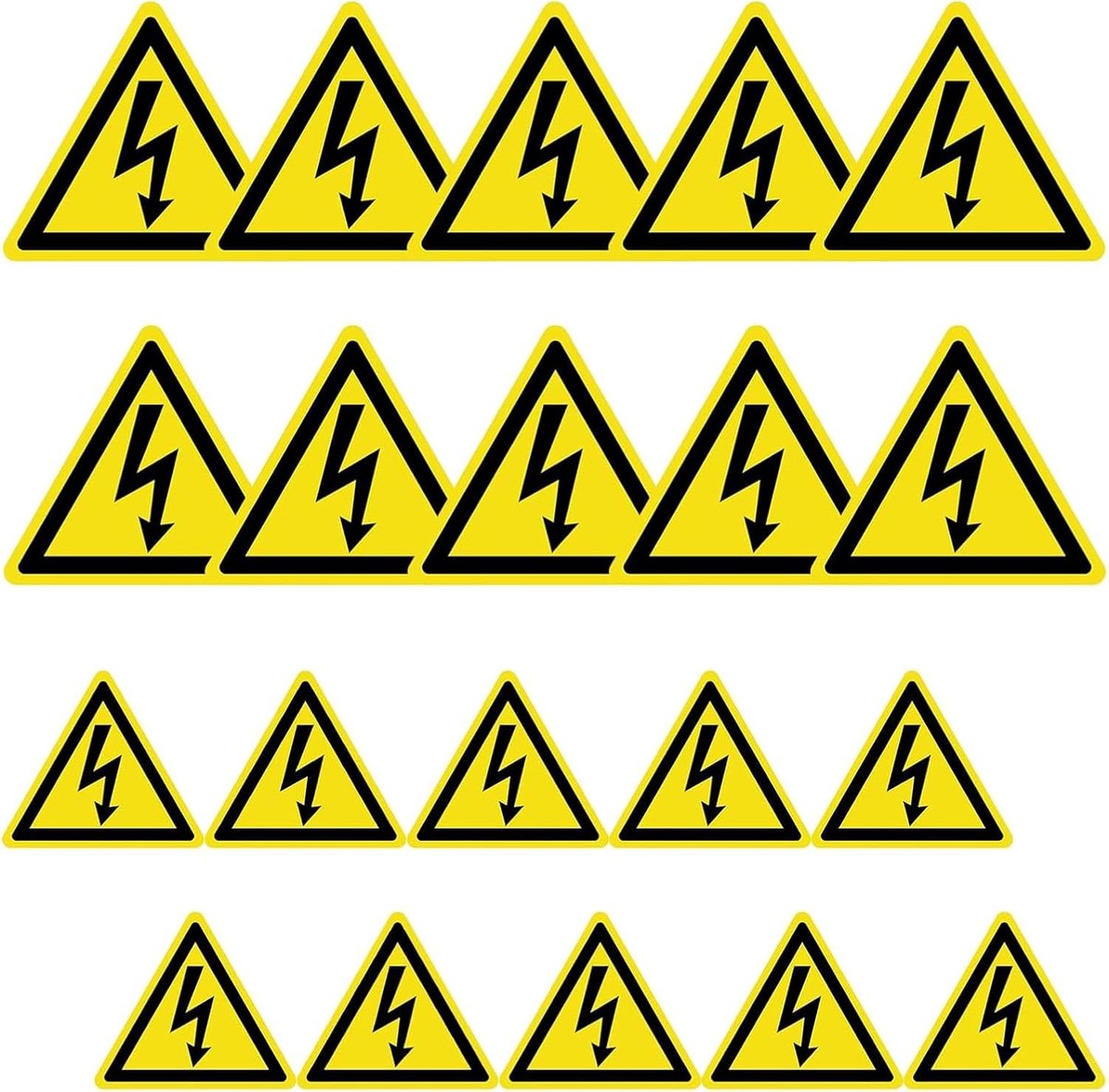 SnelShoppen - 20 Stuks Stickers PVC Gevaarlijke Elektriciteit Signalen, Waterdichte UV-Bescherming Veiligheid Stickers, Sterke Hechting voor Binnen en