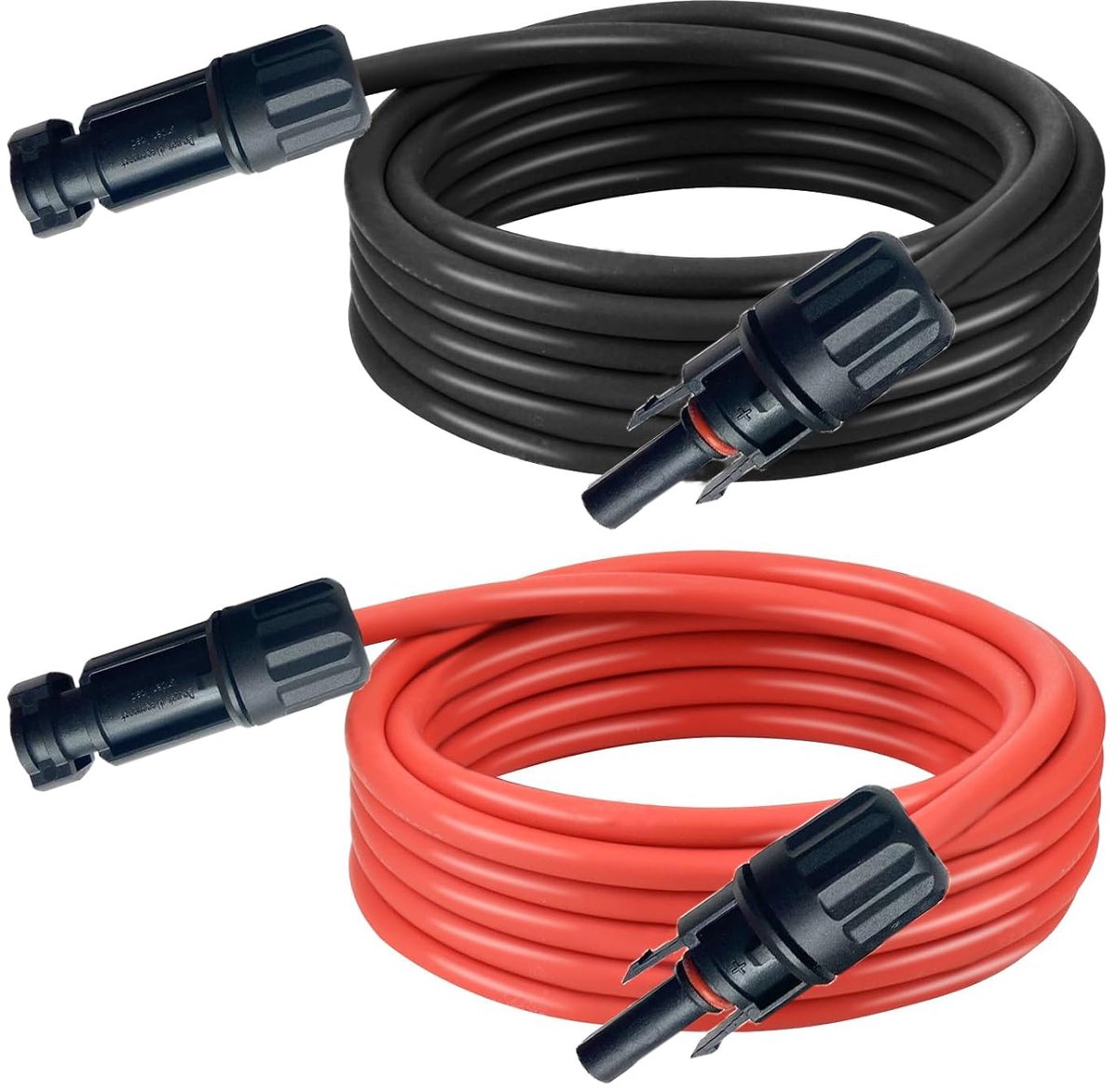 Thijox - Solarkabel 4 mm² - 5 m Verlengkabel op Zonne-energie met Zonnestekker - Rood/Zwart PV-kabel voor Fotovoltaïsche Installaties met Vertind Kope