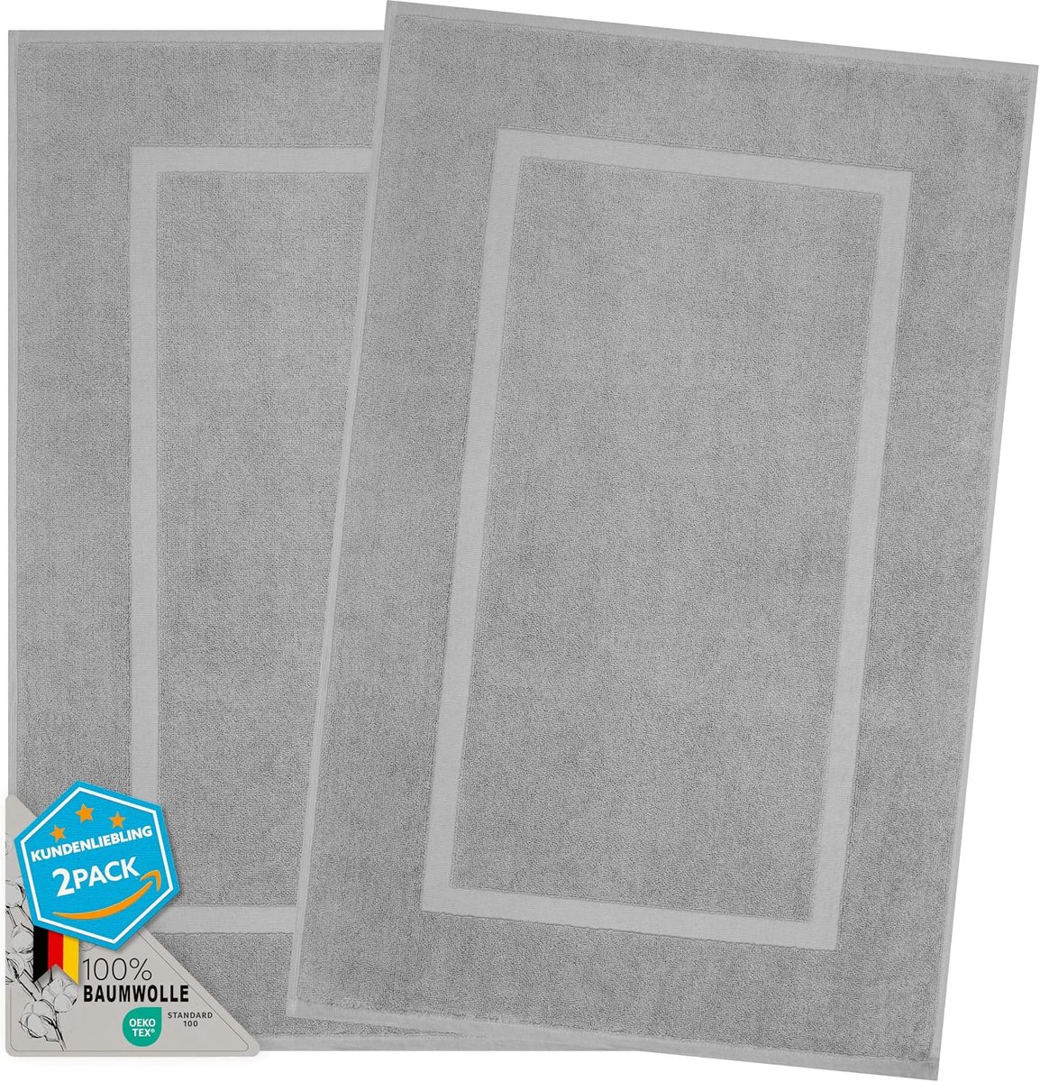 SnelShoppen - Hammetex Badmatten Set 2 Stuks, 100% Katoen, 900 GSM, Absorberend & Wasbaar, 51x86 cm, Ideaal voor Badkamer en Toilet, OEKO-TEX Gecertif
