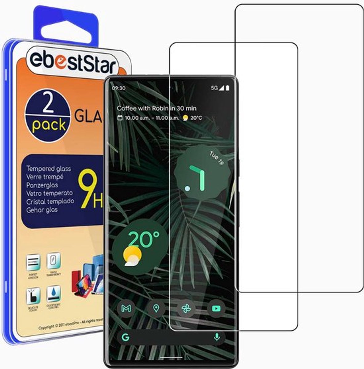 ebestStar - {2 Stuks} Gehard glas geschikt voor Google Pixel 6, Screen Protector Cover, Schermbeschermer Tempered Glass