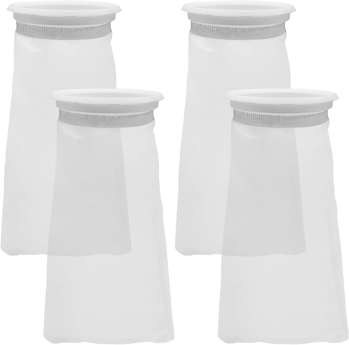 SnelShoppen - 4 Pack 10 Inch Aquarium Filter Bags, Nylon Mesh Filter Socks, 100 Micron Filtratie, Duurzaam en Herbruikbaar, Ideaal voor Aquariumonderh