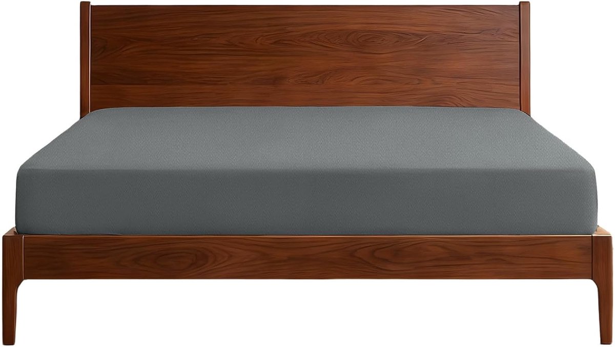 SnelShoppen - Fitted Sheet 120x200 cm, 100% Katoen, 300 Draadcount, Zacht en Ademend, Grijs, Ideaal voor Bedden in de Slaapkamer