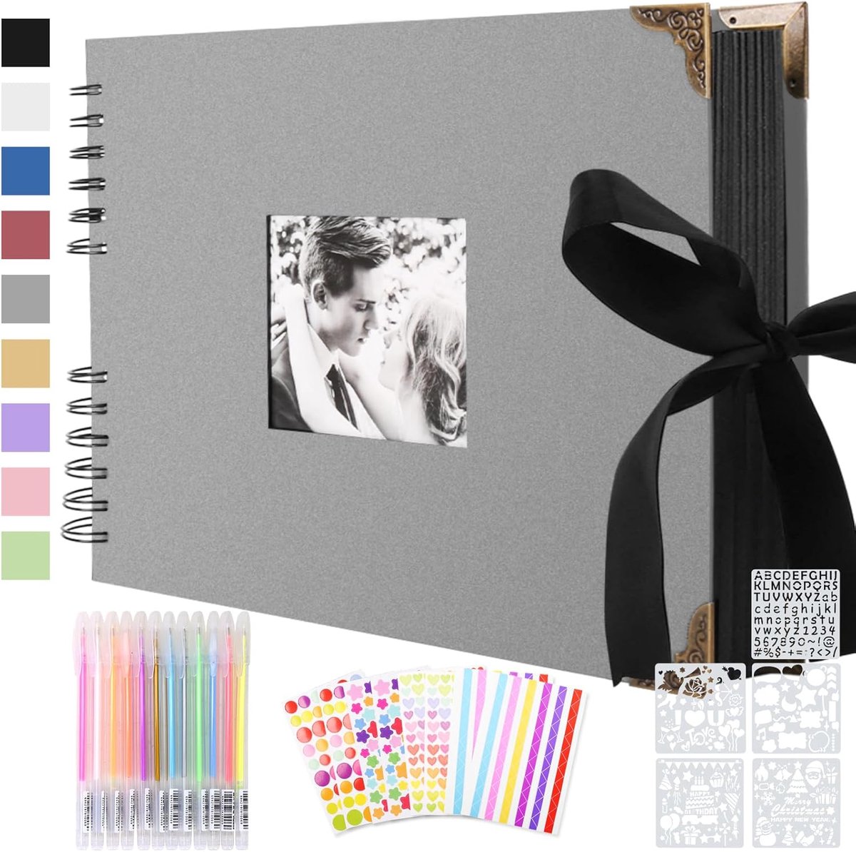 SnelShoppen - DIY Foto Album Scrapbook met 80 Zwarte Pagina's - Handgemaakt Foto Boek voor Creatief Scrapbooking - Perfect voor Baby, Familie, Verjaar