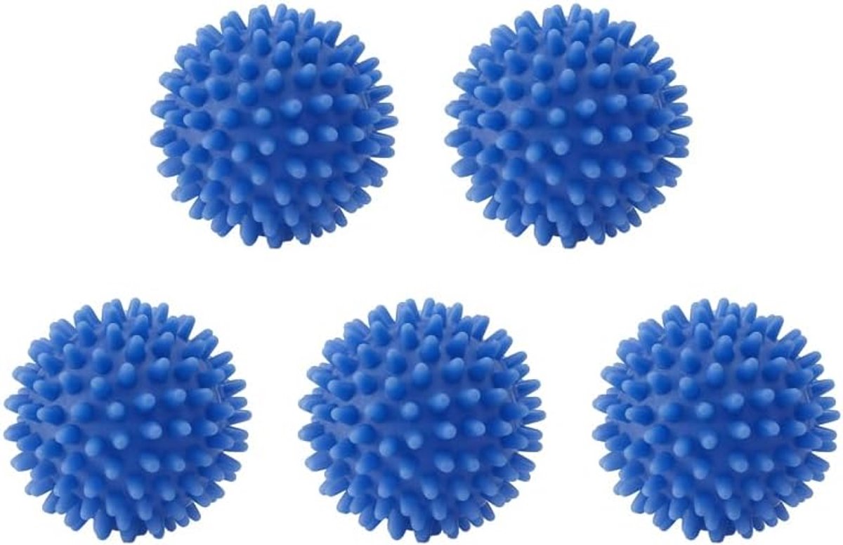SnelShoppen - Set van 5 Herbruikbare PVC Droogballen - Versnel het Droogproces, Verminder Kreuken in Kleding, Ideaal voor Wasmachine en Droger