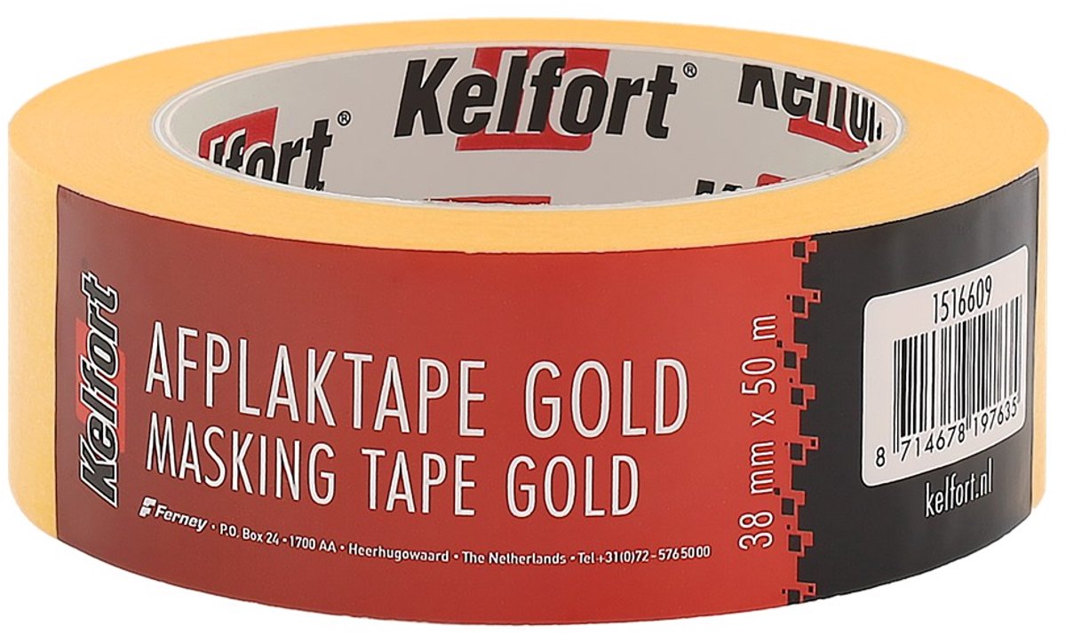 Kelfort Afplaktape gold 19mm 50m