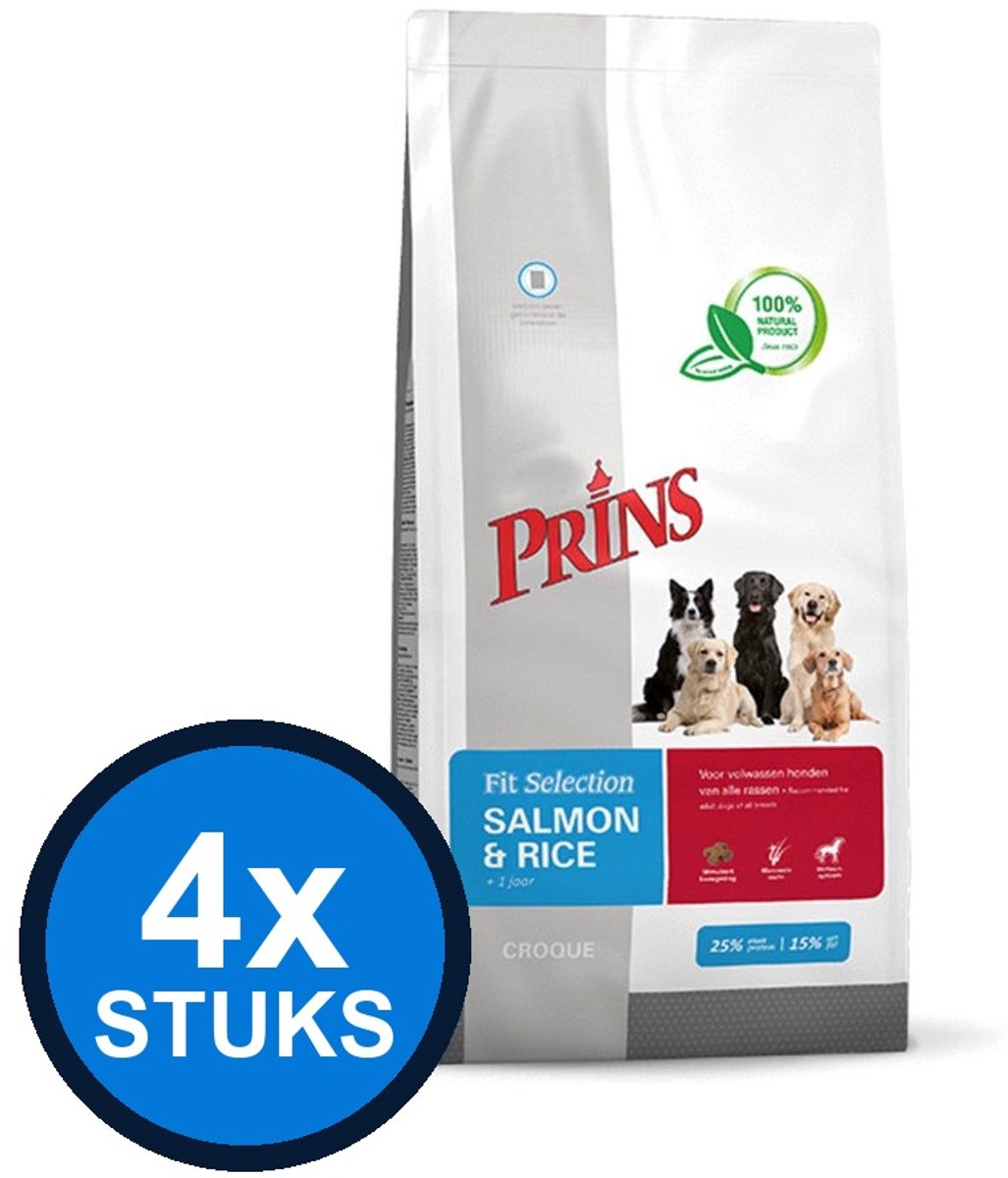 4x Prins - Fit Selection dog salmon&rice 2kg - Hondenvoer - 2 kg