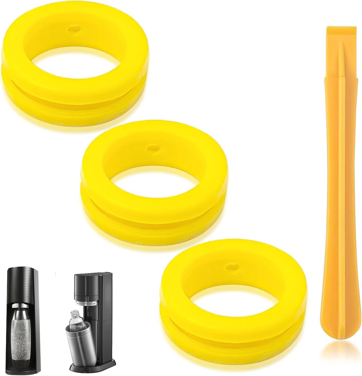 SnelShoppen - 3Pcs Premium Silicone Soda Cylinder Gaskets Ring - Sealing Ringen voor Soda Machine - Hoogwaardige CO2 Cylinder Gaskets - Inclusief Open