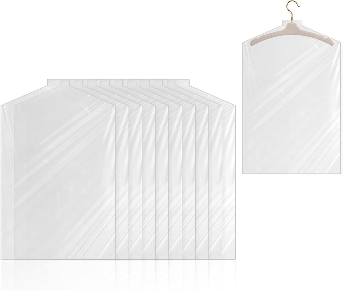 Doorzichtige kledinghoezen en kledingzakken voor bescherming en opslag (60 x 90 cm)