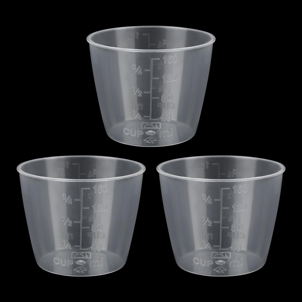 SnelShoppen - 3 Stuks Rijstmaatbekers 160ml - Plastic Transparante Maatbekers voor Rijstkoken en Keuken - Duurzaam en Handig voor Droge en Vloeibare I