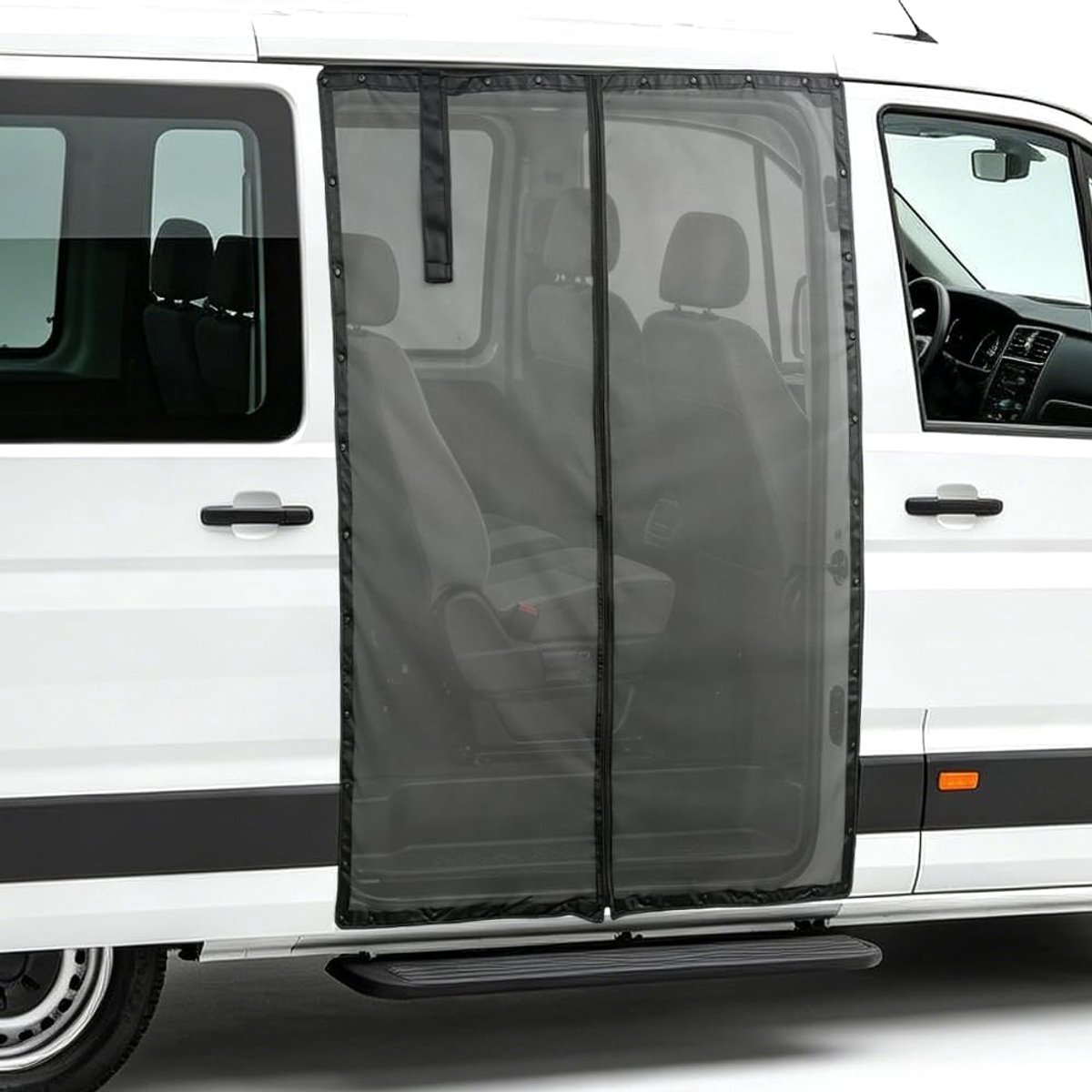 SnelShoppen - Mosquito Net voor VW T5 T6 met Rits, Insectenwerend, Magnetisch, Voor Camping, Zijdeur, Zonbescherming, Ademend, Semi-transparant