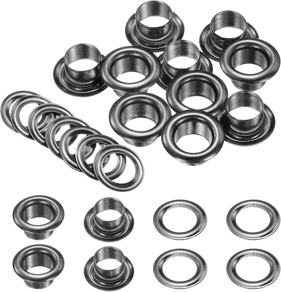 SnelShoppen - 10 Set Brass Eyelets 6mm met Washers voor DIY, Kleding, Tarpaulins, Schoenen, Tassen, Zwart - Corrosiebestendig, Duurzaam, Voor Creatiev