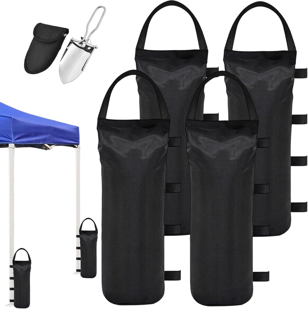 SnelShoppen - Gewichten voor Paviljoen 4 Stuks - 800D Zandzakken Tent Verzwaring - Vulbare Windbestendige Zandzakken voor Tent, Tuin, Strand, Camping,