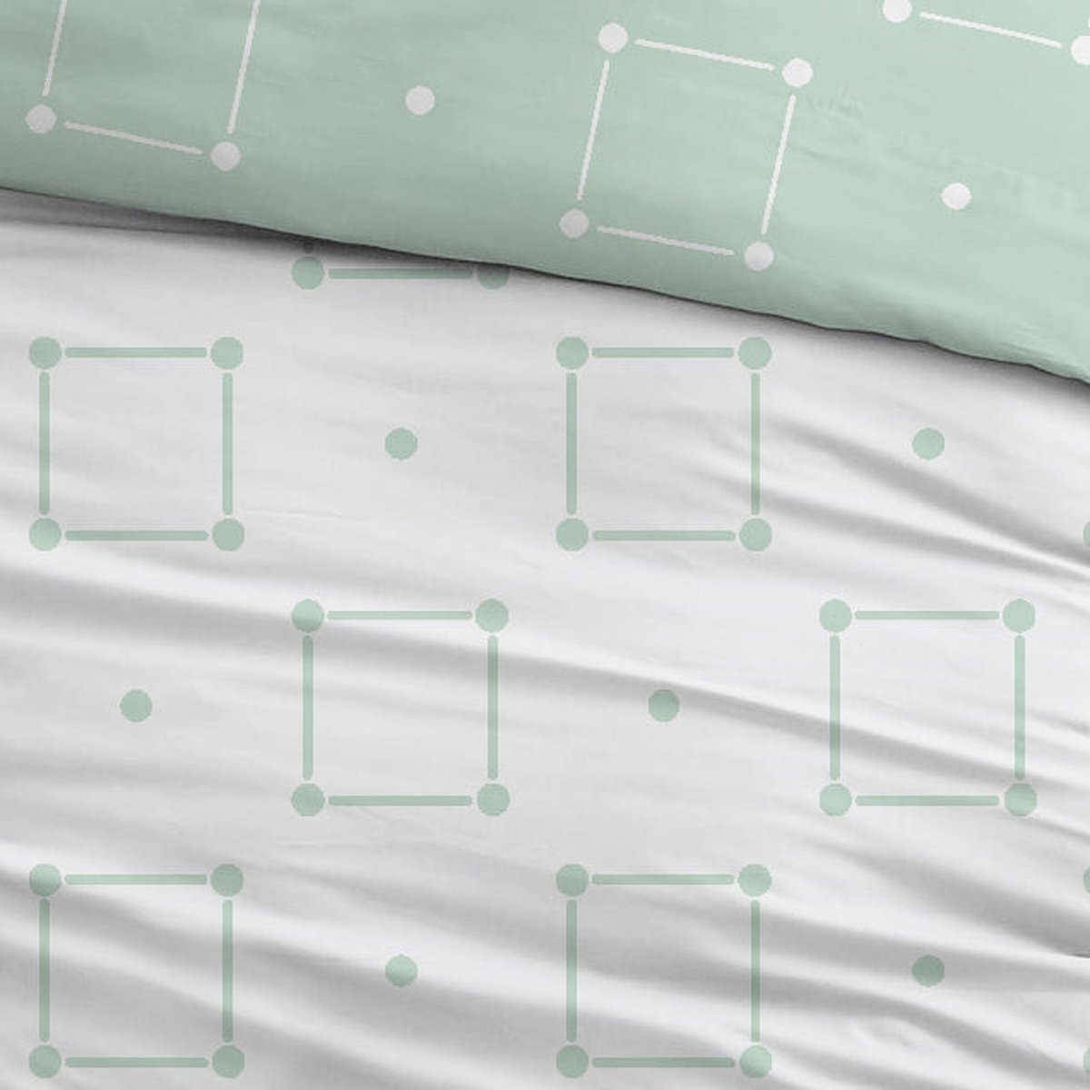 Sleepnight Dekbedovertrek Flanel Gemma - 270 x 200/220 cm + 2 kussenslopen - [Groen]