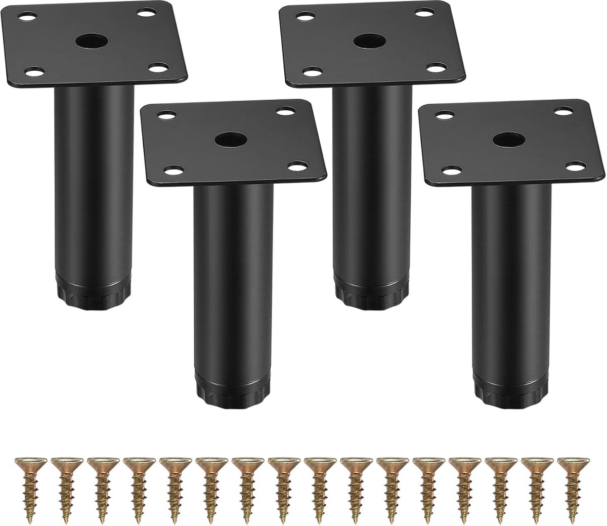 SnelShoppen - 4 Pcs Verstelbare Meubelpoten 8cm - Stalen Vervangingspoten voor Meubels - Ideaal voor Sofa, Tafel, Stoel, Bureau, Keuken - Hoogwaardige