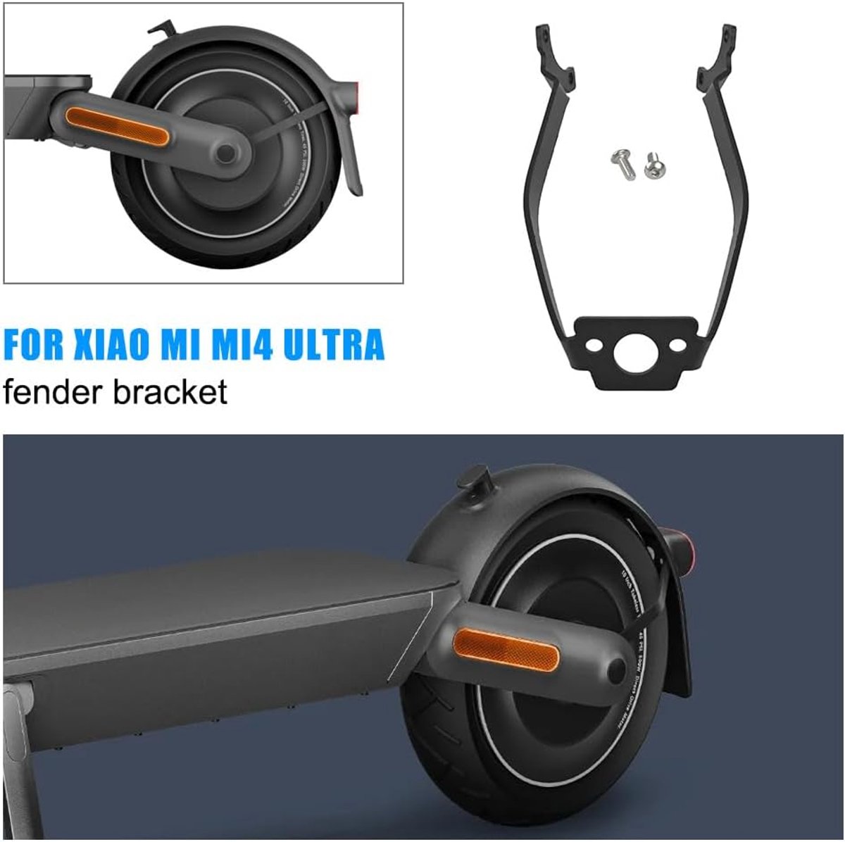 SnelShoppen - Achter Fender Houder voor Elektrische Scooter - Aluminium Legering, Corrosiebestendig, Vibratie Vermindering, Geschikt voor Mi4 Modifica
