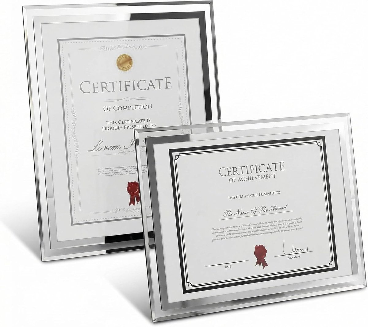 SnelShoppen - Set van 4 A4 Glazen Fotolijsten voor Familie- en Trouwfoto's, Certificaten, Tafel- en Wanddisplay, 21 x 29,7 cm, Hoogwaardige Glazen Lij