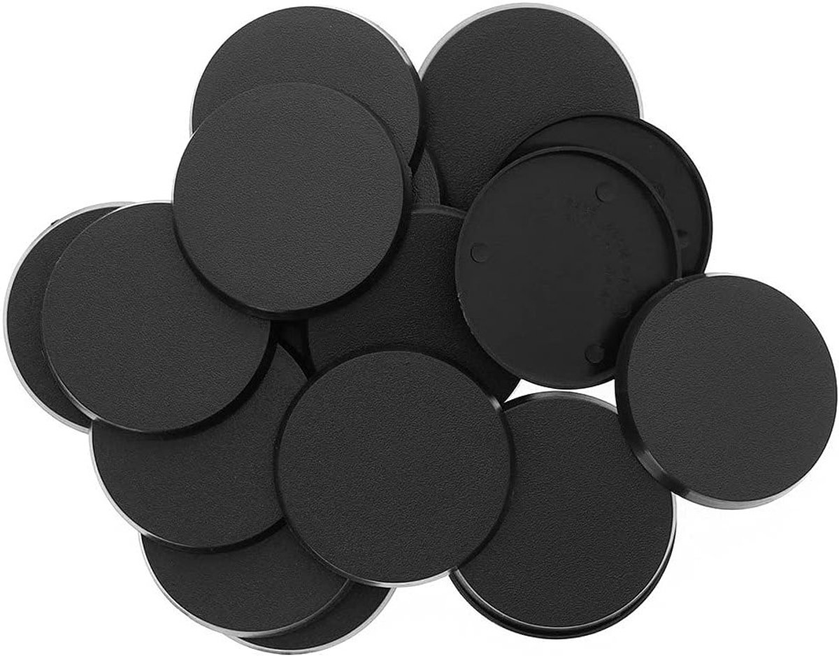 20 Stuks Ronde Basisplaten 50mm van Plastic voor Miniatuur Oorlogs- en Bordspellen