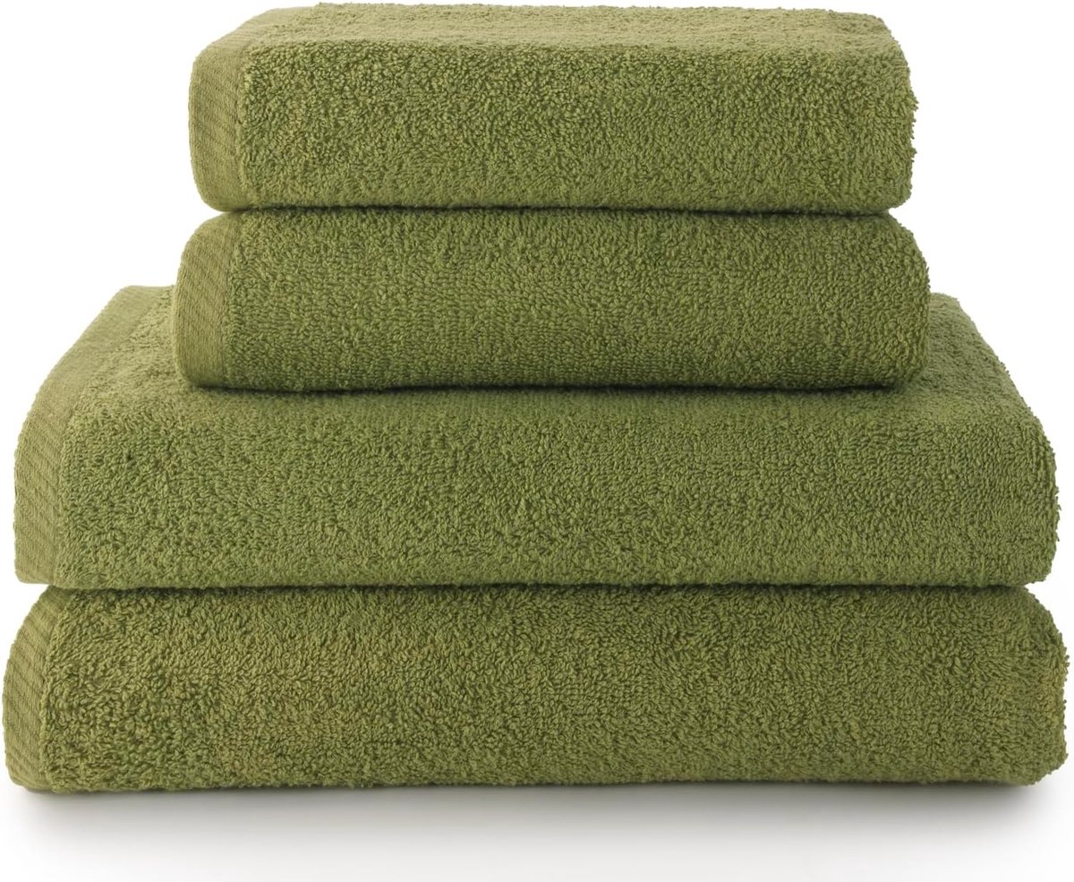 SnelShoppen - Handdoeken set 4-delig - 2 handdoeken 100x50 cm + 2 badhanddoeken 70x140 cm - 100% katoen - 500g/m² - Zacht, absorberend, sneldrogend -