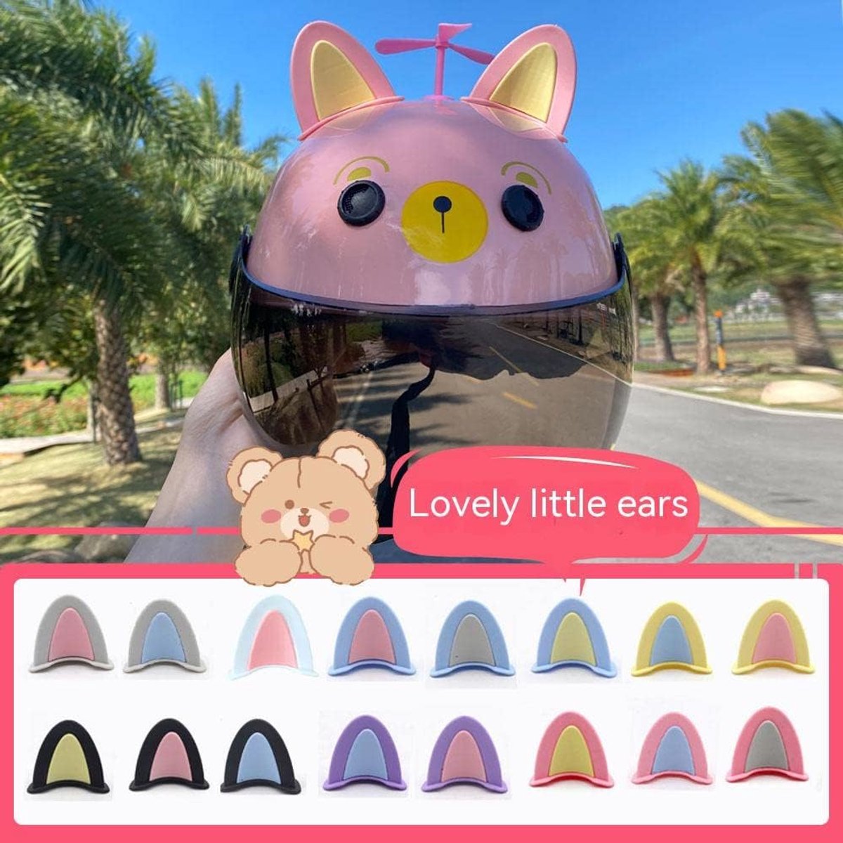 SnelShoppen - 2 Stuks Motorhelm Decoratieve Oren - Silicone Kat Oren - Accessoires voor Fiets en Motorhelm - Duurzaam en Waterdicht - Leuke Versiering