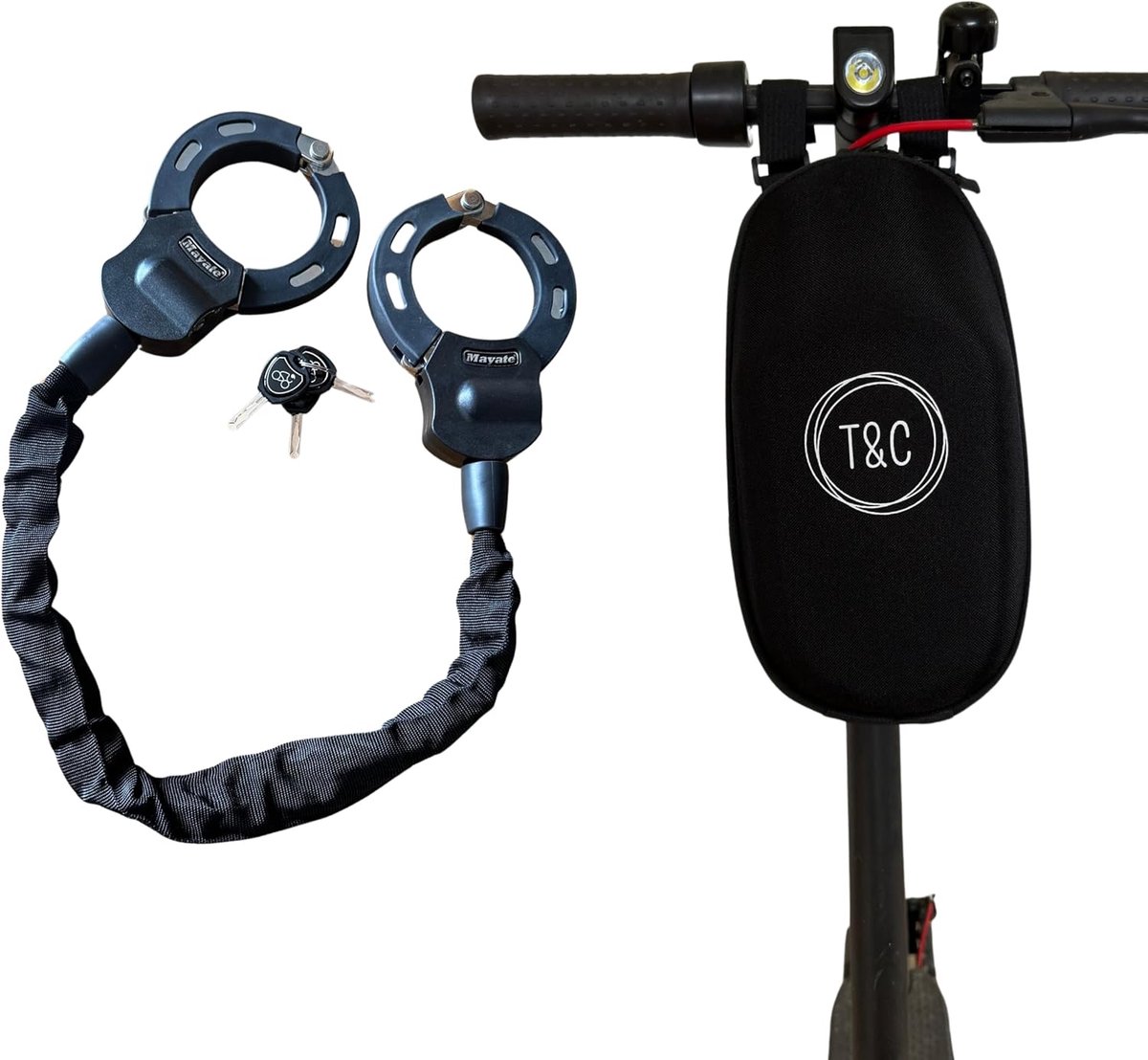 SnelShoppen - Handboeien Slot voor Elektrische Scooter en Fiets met 3 Sleutels, Waterdichte Opbergtas, Vergrendelaccessoires voor Scooters en E-bikes