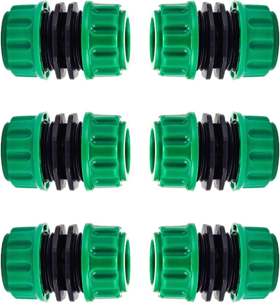 SnelShoppen - 6 Stuks Groene Plastic Slangkoppeling Verlengstuk 1,97 x 1,3 Inch Snelle Reparatie Connector voor Tuinslang - Duurzaam en Gebruiksvriend