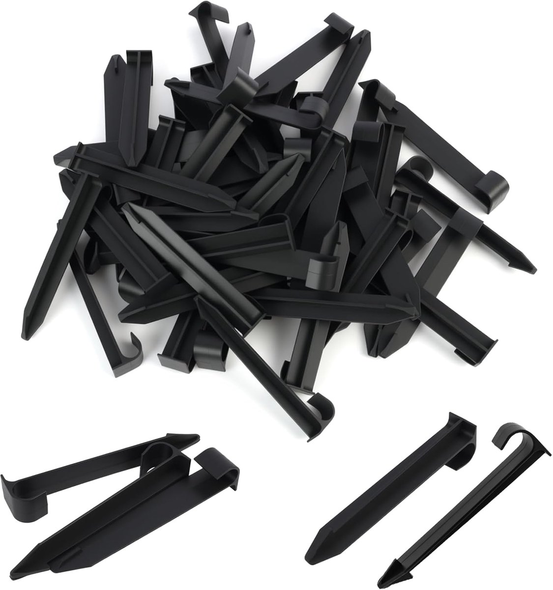 SnelShoppen - Pack van 50 Tuin Irrigatie Haringen voor 16 mm Slangen, Sterk en Duurzaam, Ideaal voor Tuinirrigatie, Drip en Irrigatiesystemen, Zwart